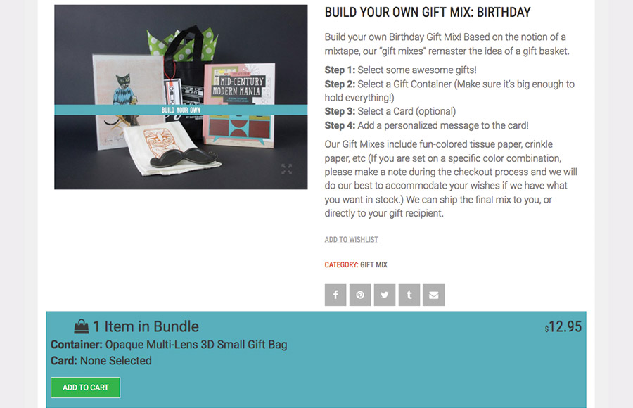 Remixed Gifts Website: Build Your Own Gift Mix - instructions
